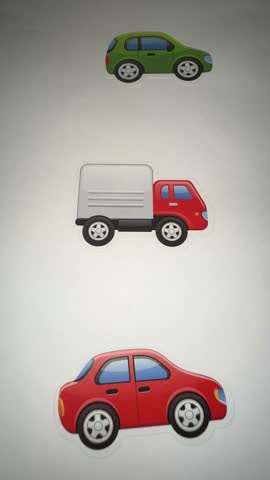 Cute Cartoon Transportation Theme Kids Stickers Featuring Colourful Cars, Trucks, Boats and Planes and Playful Vehicle Illustrations on a Clean Background