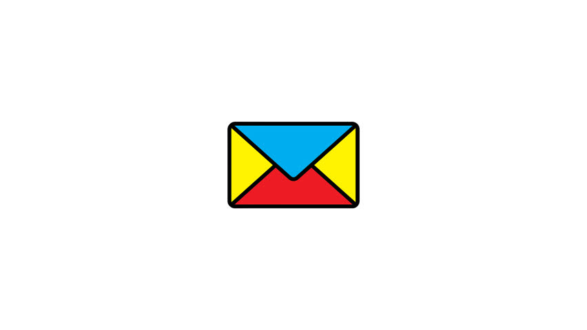 Colorful animated envelope icon symbolizing email, inbox, newsletter, and communication services. Ideal for marketing campaigns, website UI, and notification systems.
