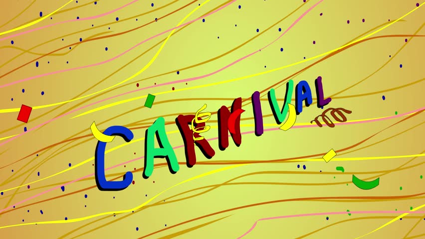 Animated carnival opening, party, art, cartoon.