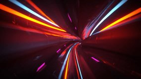 Futuristic Light Tunnel with Neon Energy Lines. 3D render seamless loop animation - Powered by Shutterstock - Get 15% off with code: PIKWIZARD15