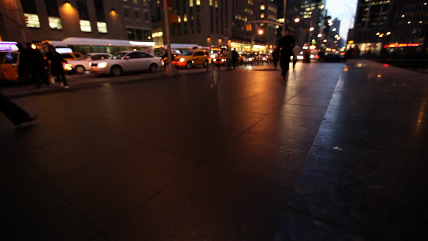 New York City traffic in Downtown, Manhattan at dusk / HD1080 / 29.97fps 