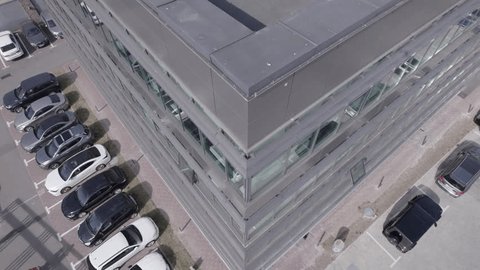 Upward Tilt Drone Shot Office Corner