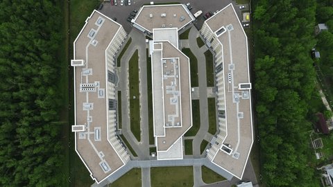 Drone Rotating Upward above Clinical Center