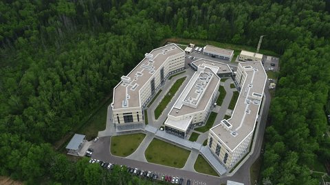 Aerial Circular Flight above Clinical Campus