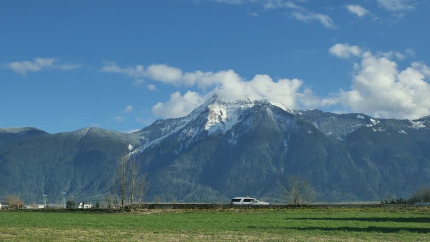 Mount Cheam during a winter season in Agassiz, Fraser Valley, British Columbia, Canada