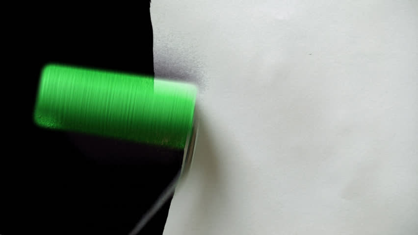 Paint roller painting on white paper with matte