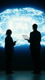 Vertical video Implementing AI guardrails, devices and engineering team limiting risk of digital autonomous agent. Brainstorming, artificial intelligence safety and teamworking colleagues in tech - Powered by Shutterstock - Get 15% off with code: PIKWIZARD15