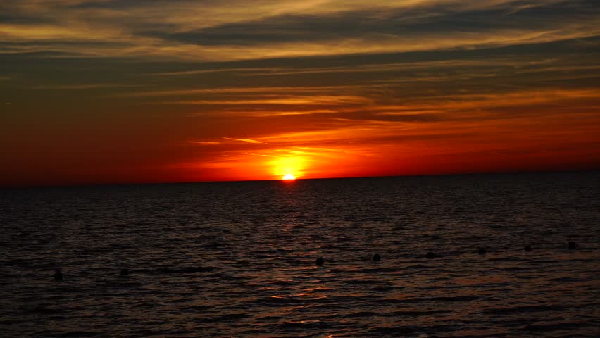 The sun set landscape of gulf of America and Port Richey in Florida