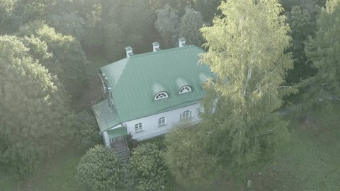 Drone Circling Historic Melikhovo Manor Chekhov