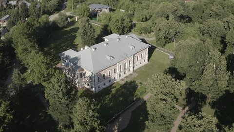 Drone Flying Circle above Lopasnya Manor Chekhov