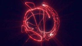 Red neon plasma ring with glowing light trails on dark background - Powered by Shutterstock - Get 15% off with code: PIKWIZARD15