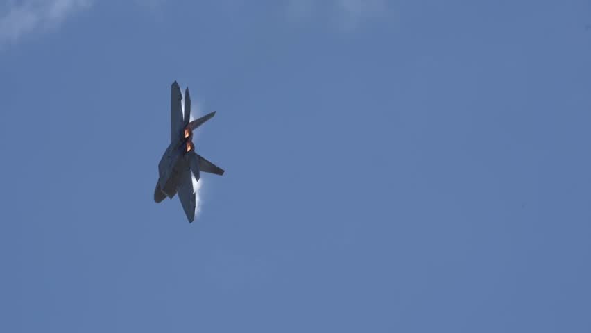 U.S. Air Force Capt. Samuel “RaZZ” Larson, F-22 Raptor Aerial Demonstration Team pilot and commander, performs during the 2023 season. The F-22 Raptor