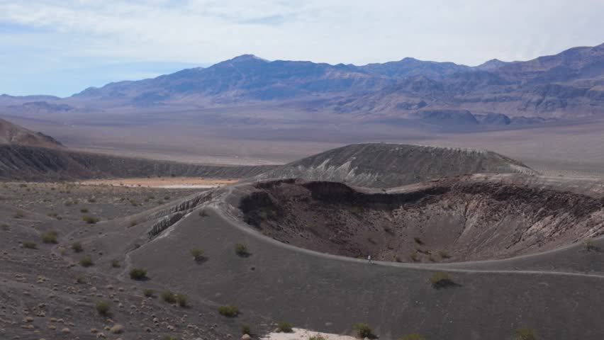 Gimbal close-up panning shot of Little Hebe near Ubehebe Crater in Death Valley National Park, California. 4K