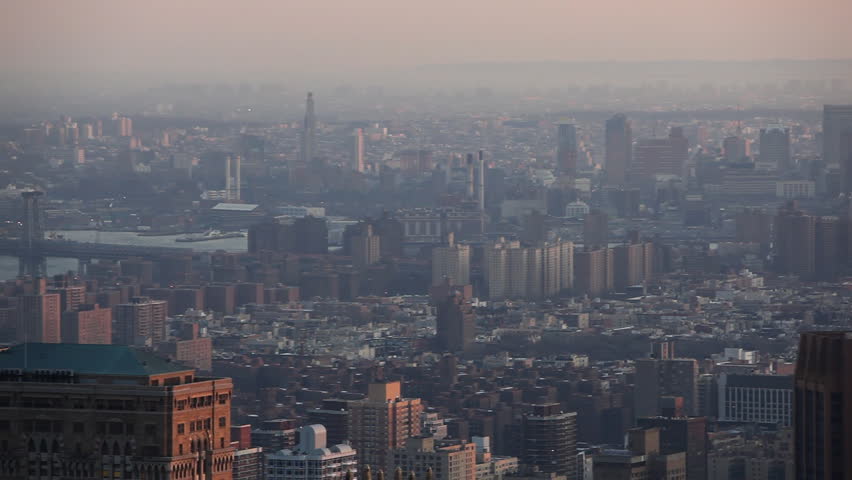 Pan over Manhattan with Timelapse effect, Downtown, New York City / HD1080 /