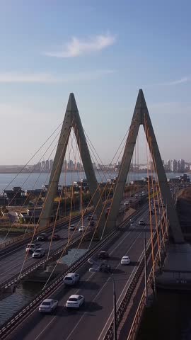 Aerial view of the Millennium Bridge, Kazan, Russia