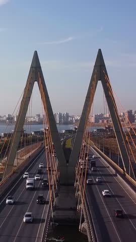 Aerial view of the Millennium Bridge in Kazan
