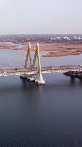 Aerial view of the Millennium Bridge in Kazan