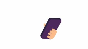 Touch touch on the phone. Animation of using the phone, alpha channel. Cartoon - Powered by Shutterstock - Get 15% off with code: PIKWIZARD15