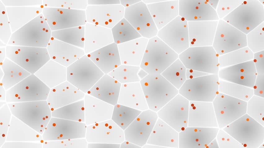 White Geometric Mosaic Background with Orange Dots