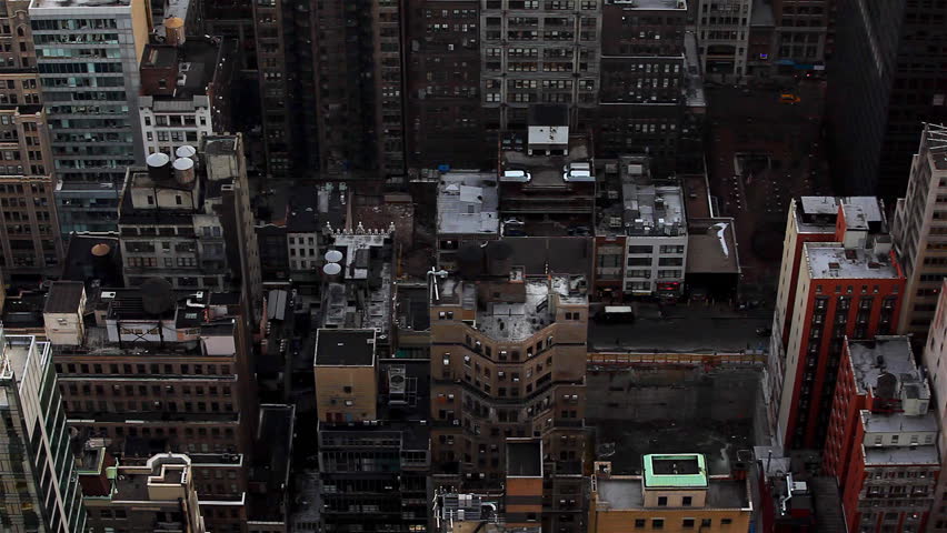Downview on tall buildings in Downtown Manhattan, New York City / HD1080 /