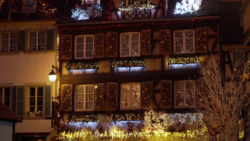 Colmar Christmas Market France house decoration atmosphere during the festive season