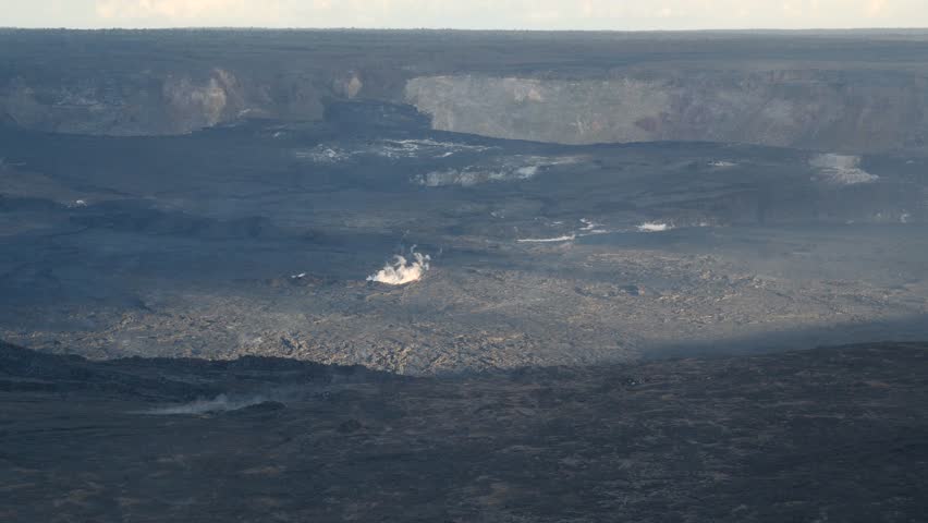 Kilauea volcano and crater, Big Island Hawaii. High quality 4k footage