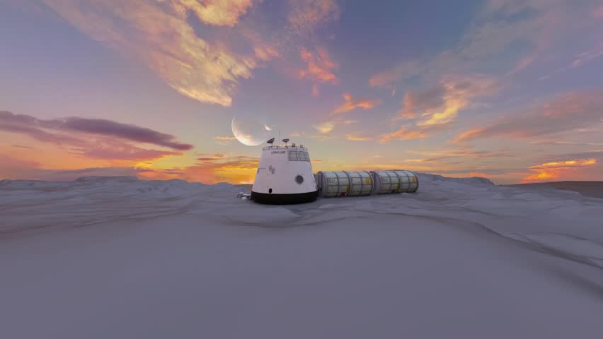 3D rendering of the planetary exploration base