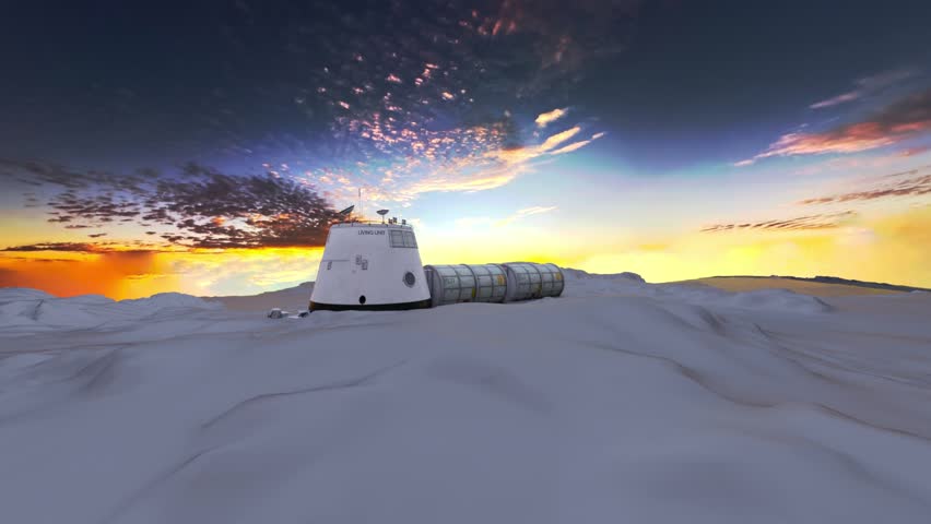 3D rendering of the planetary exploration base