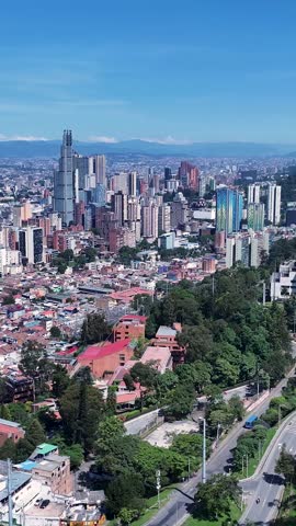 Bogota Skyline At Bogota In District Capital Colombia. High Rise Buildings Landscape. Financial District. Bogota At District Capital Colombia. Downtown City. Urban Outdoor.