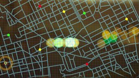 Animation of gps navigation data processing against night city traffic. Navigation and mapping technology concept - Powered by Shutterstock - Get 15% off with code: PIKWIZARD15