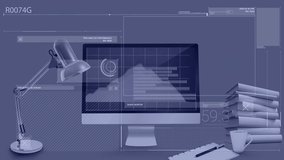 Animation of data processing over office. Global business and digital interface concept digitally generated video. - Powered by Shutterstock - Get 15% off with code: PIKWIZARD15