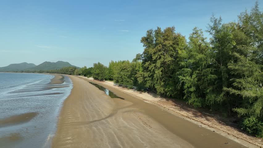 Beatiful beach and coastline in Sawi district, Chomporn province in Thailand
