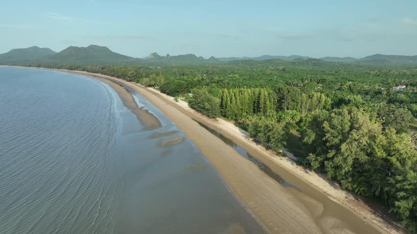 Beatiful beach and coastline in Sawi district, Chomporn province in Thailand
