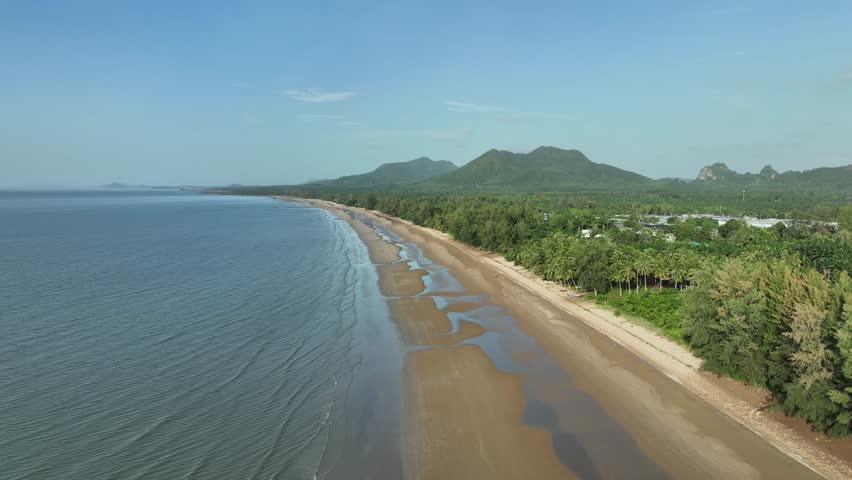 Beatiful beach and coastline in Sawi district, Chomporn province in Thailand
