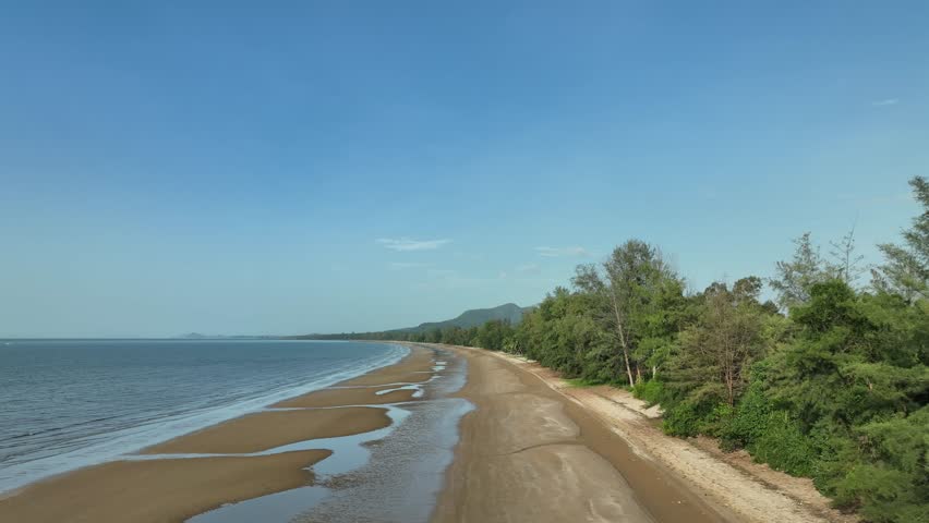Beatiful beach and coastline in Sawi district, Chomporn province in Thailand
