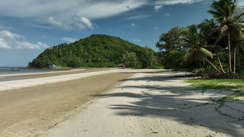 Beatiful beach and coastline in Sawi district, Chomporn province in Thailand
