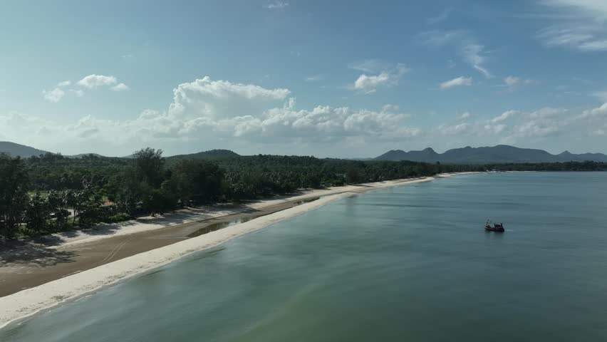 Beatiful beach and coastline in Sawi district, Chomporn province in Thailand
