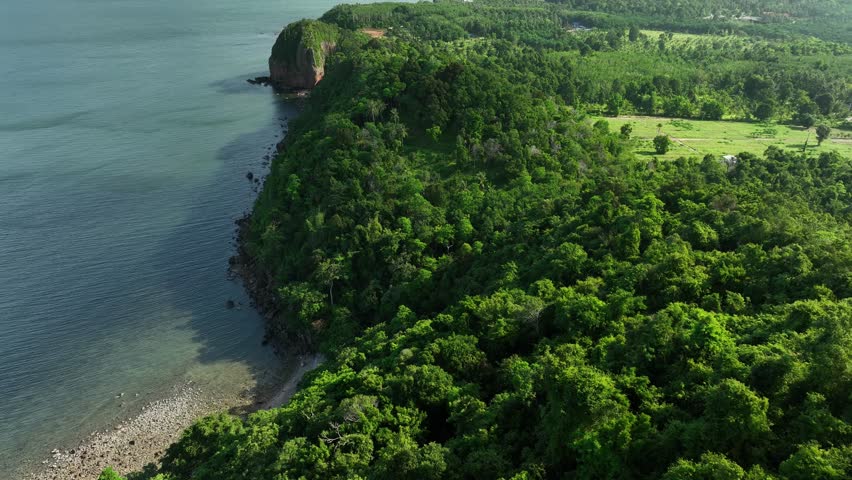Beatiful beach and coastline in Sawi district, Chomporn province in Thailand
