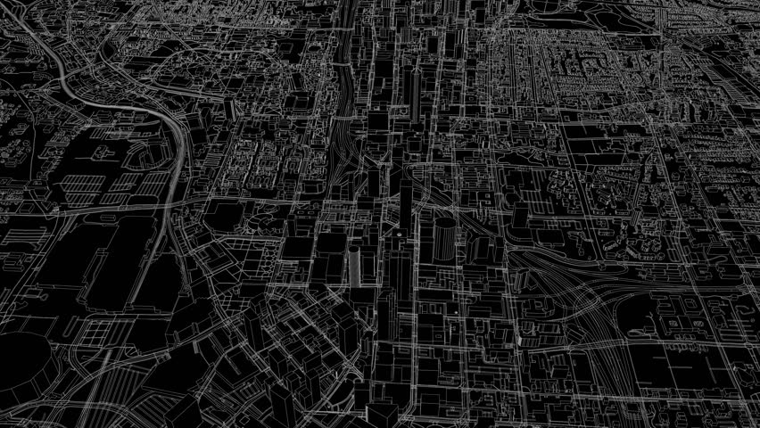 3D looped animation of city - Atlanta, USA