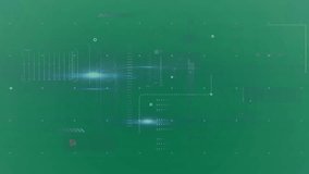 Animation of clock over digital screen with data on green background. data processing, digital screen and technology concept digitally generated video. - Powered by Shutterstock - Get 15% off with code: PIKWIZARD15