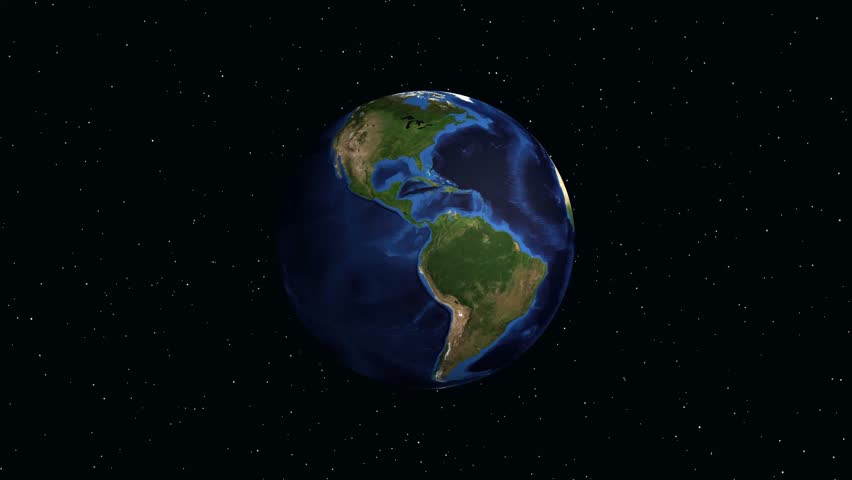 Digital globe rotates and zooms into South America, pinpointing Belo Horizonte with population statistics