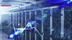 Animation of financial data processing over empty computer server room. Global finance and business data storage technology concept - Powered by Shutterstock - Get 15% off with code: PIKWIZARD15