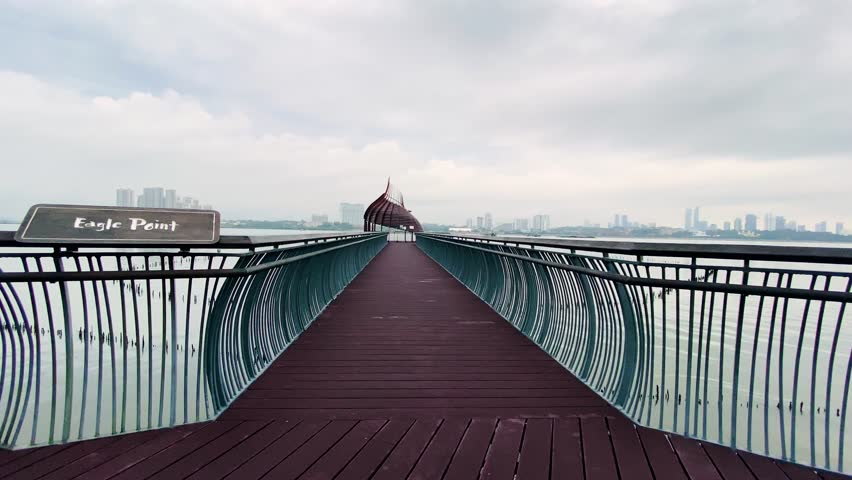 Scenic View At Eagle Point Pier And Viewing Pod In Sungei Buloh Wetland Reserve, Singapore. handheld