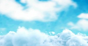 Animation of data processing over world map against clouds in the blue sky. Business data and cloud data storage technology concept - Powered by Shutterstock - Get 15% off with code: PIKWIZARD15