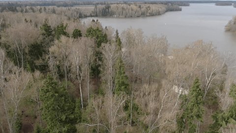 Drone Flight around Wooded River Bend