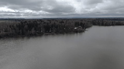 Drone Flying Forward Rotating above River