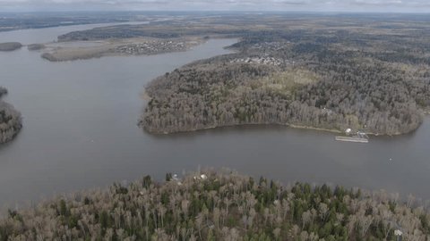 High Altitude Drone Orbit over River