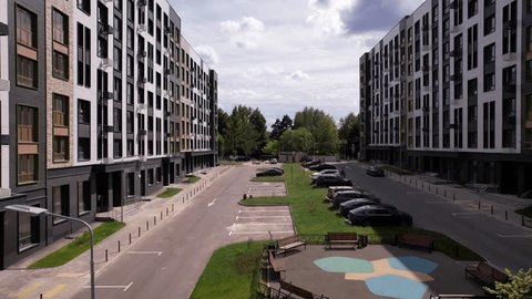 Aerial Forward Motion Residential District