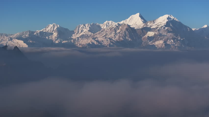 Aerial view of Mount Gongga and Hengduan Mountains at dawn, Western Sichuan, China