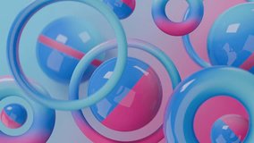 Abstract pastel blue pink spheres and rings. - Powered by Shutterstock - Get 15% off with code: PIKWIZARD15